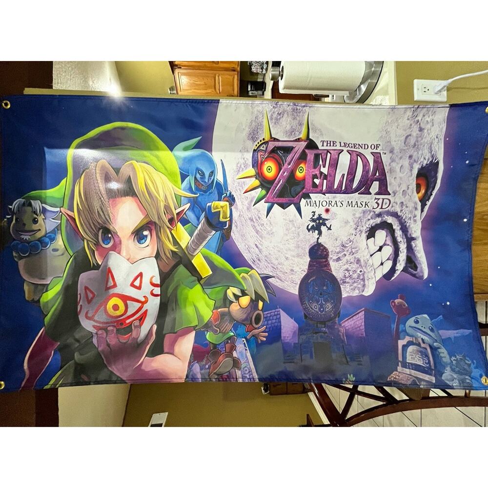 The Legend of Zelda Majora's Mask 3D 5' Boxart Flag Banner Nintendo 3DS 2015